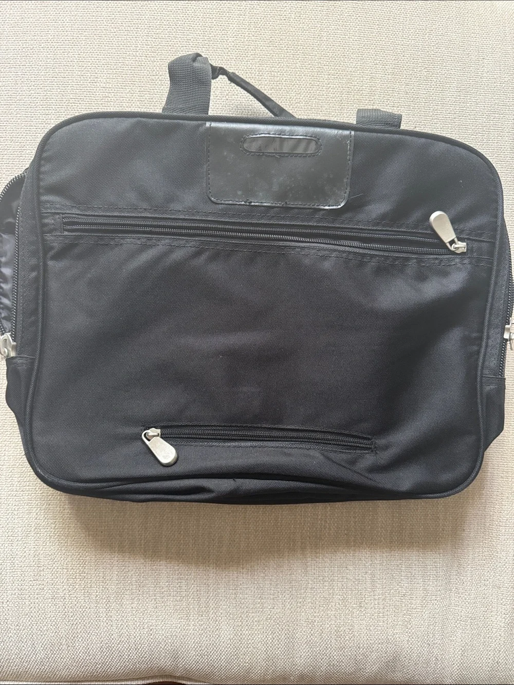 Classic Black Laptop Bag with Dual Front Pockets